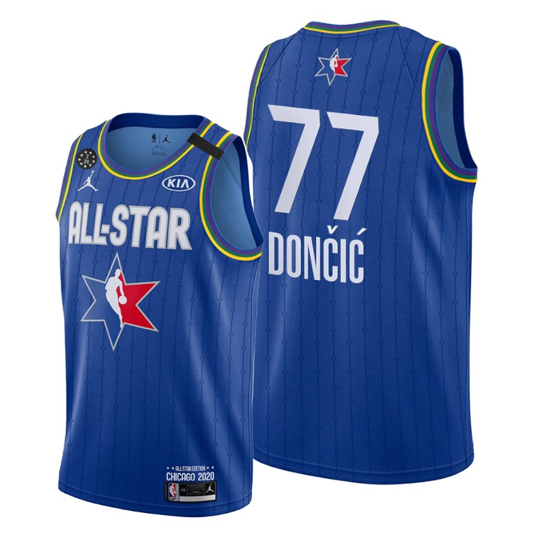 Men's Dallas Mavericks #77 Luka Doncic Blue NBA 2020 All-Star Stitched Jersey